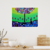 Poster Whimsical Town Cats day Out Peinture par Prisarts (Cuisine)