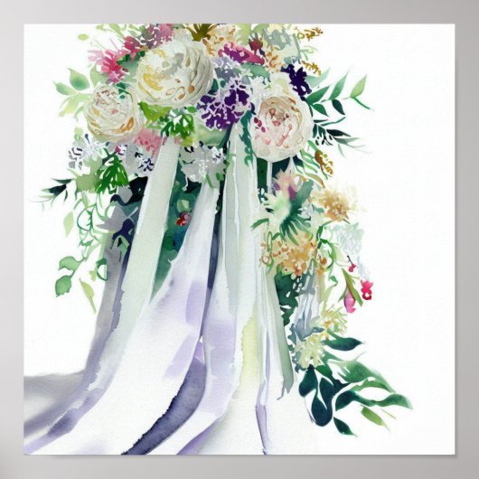 Poster Whimsical & Wild, Bridal Cascading Bouquet 2, (Devant)