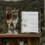 Poster Whimsical Wildflower Ivory Wedding Drinks Menu<br><div class="desc">This Whimsical Wildflower Ivory wedding drinks menu poster is perfect for your simple, elegant boho wedding. The minimalist watercolor wildflowers will help bring your vision to life! The design of pretty white and gold flowers, with touches of purple and yellow, is sure to complete your minimal fall floral wedding dream!...</div>