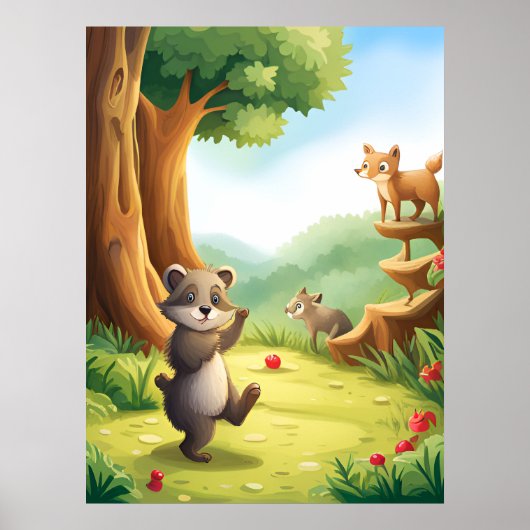 Poster Whimsical Woodland Forest Animaux AI Générique (Devant)