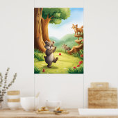 Poster Whimsical Woodland Forest Animaux AI Générique (Cuisine)
