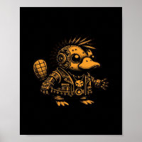 Whimsigoth Cyborg Platypus Art Vintage