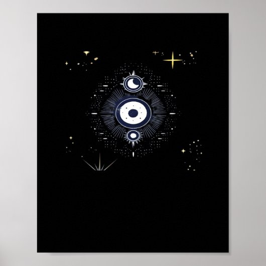 Poster Whimsigoth Night Sky Sun Moon Witchy Classic Vinta (Devant)