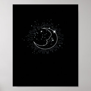 Poster Whimsigoth Starry Night Moon Witchy Classic