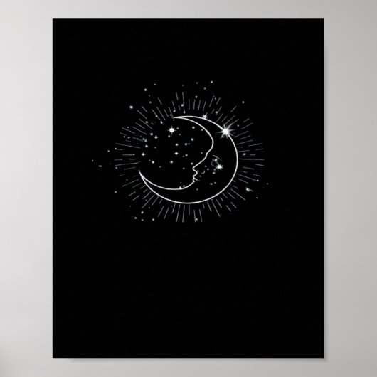 Poster Whimsigoth Starry Night Moon Witchy Classic (Devant)