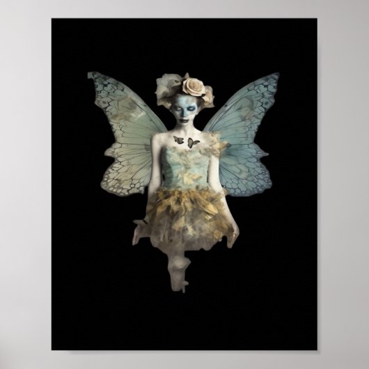 Poster Whimsigoth Zombie Fairy Old Timey Gothique Moody A (Devant)