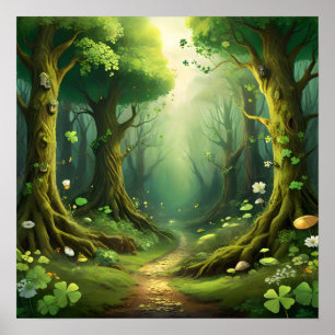Poster Whimsland Woodland St Patrick’s Day Path