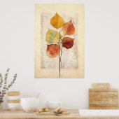 Poster Whimsy dans la nature : Feuilles vibrants de Birch (Cuisine)