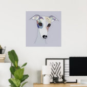 Poster Whippet dans les couleurs de Denim (Bureau à domicile)