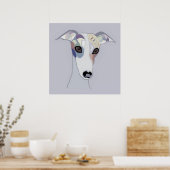 Poster Whippet dans les couleurs de Denim (Cuisine)