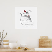Poster Whirling Dervish - Rouge Maroon (Cuisine)