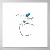 Poster Whirling Dervish - Turquoise (Devant)