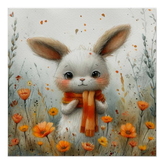 Poster Whisker Wonder : Un peu de lapin Whimsy (Devant)