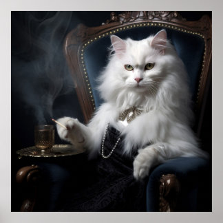 Poster Whiskered Cat Wonders : Portraits numériques de ch