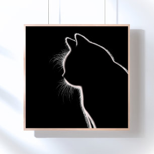 Poster Whiskers dans l'obscurité   Silhouette Whisker Cha
