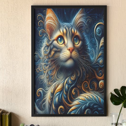 Poster Whiskers et Sapphire : Un regard bleu chats