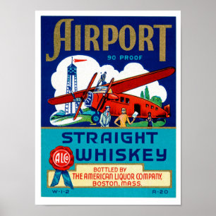 Poster Whiskey droit de l'aéroport