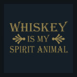 Poster whiskey est mon animal d'esprit<br><div class="desc">Ce whisky original et drôle de style graphique avec des caractères typographiques impressionnants est parfait pour les amateurs de whisky saveur. Il peut aussi être donné comme un cadeau d'anniversaire ou de Noël à votre meilleur ami, parent, petit ami ou petite amie qui aime aussi boire du whisky! Ce design...</div>