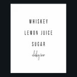 Poster Whiskey Sour Cocktail Recette<br><div class="desc">Whiskey Sour Cocktail Recette</div>