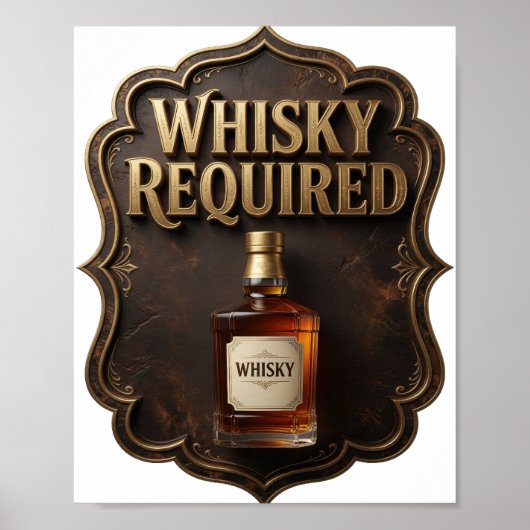 Poster WHISKY OBLIGATOIRE Iconique Or (Devant)