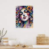 Poster Whispering Whimsical Woman Wall Art (Cuisine)