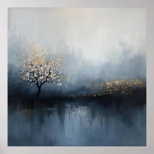 Poster Whispers of Light : Blossoms in the Mist