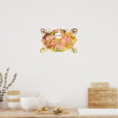 Poster Whispers of Magic: Two Fairy Friends in a Garden (Cuisine)