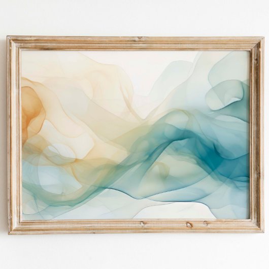 Poster Whispers of Serenity : Abstrait Watercolor Print