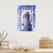 Poster Whispers of Spring : L'Enchanteuse en blanc (Cuisine)