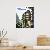 Poster "Whispers of the Château – Elegant Palace Line Art (Cuisine)