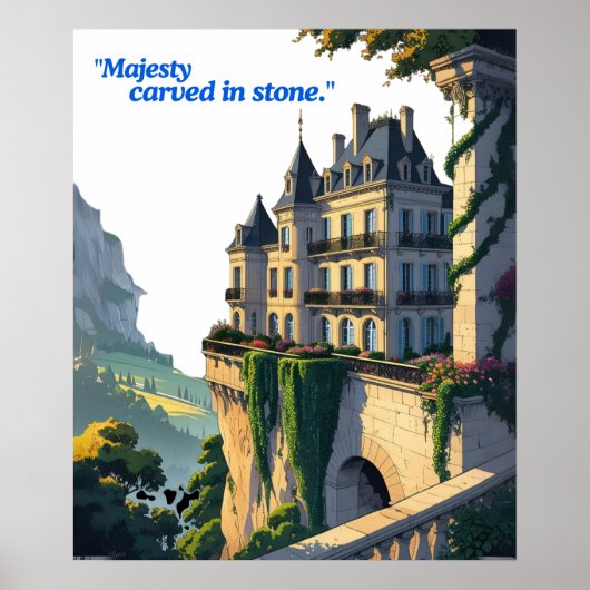 Poster "Whispers of the Château – Elegant Palace Line Art (Devant)