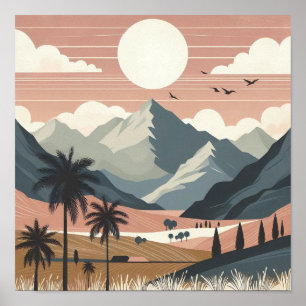 Poster Whispers of the Earth : Une montagne minimaliste d