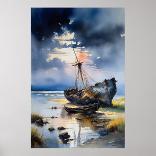 Poster Whispers of the old, Wrecked Ship