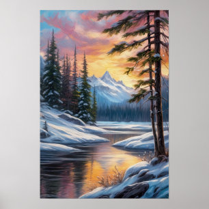 Poster Whispers of Winter, A Riverside Reverie