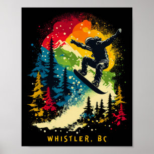 Poster Whistler Bc Canada Snowboardeur Snowboard Resort