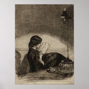 Poster Whistler - Lecture à la lumière de la lampe