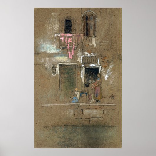 Poster Whistler - Note en rose et marron (Devant)