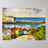 Poster Whitby 199 Steps Art original (Devant)