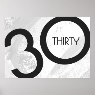 Poster White 30 Decade Birthday