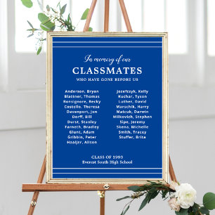 Poster White And Blue In Memory Of Class Reunion Memorial