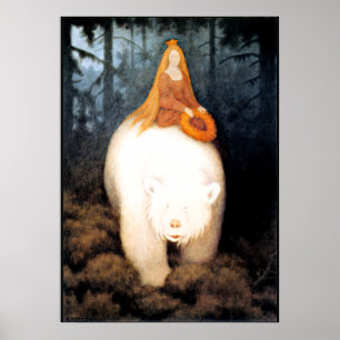 Poster White Bear King Valemon, peinture d'art