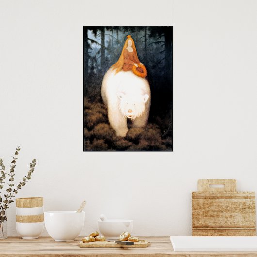 Poster White Bear King Valemon, peinture d'art (Cuisine)