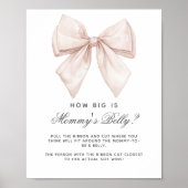 Poster White Bow How Big is Mommy's Belly Shower Jeu (Devant)