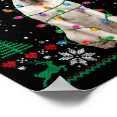 Poster White Boxer Dog Ugly Christmas Sweater Funny Xmas  (Coin)