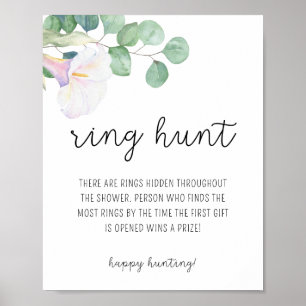 Poster White calla - Ring chasse nuptiale jeu de douche