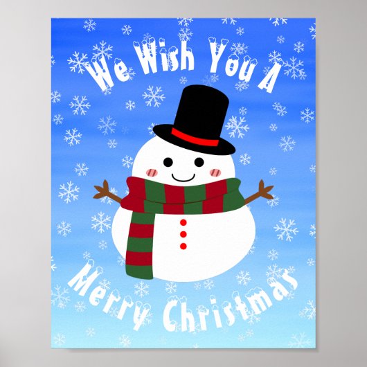 Poster White Christmas Snowman (Devant)