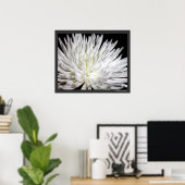 Poster White Chrysanthemum Flower Mums Flowers Photo (Bureau à domicile)