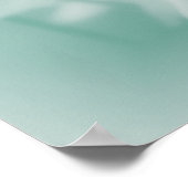 Poster White CLover Wildflower in Aqua (Coin)