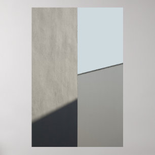 Poster White concrete wall in the morning