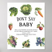 Poster White Farm Baby shower ne pas dire Baby Game (Devant)